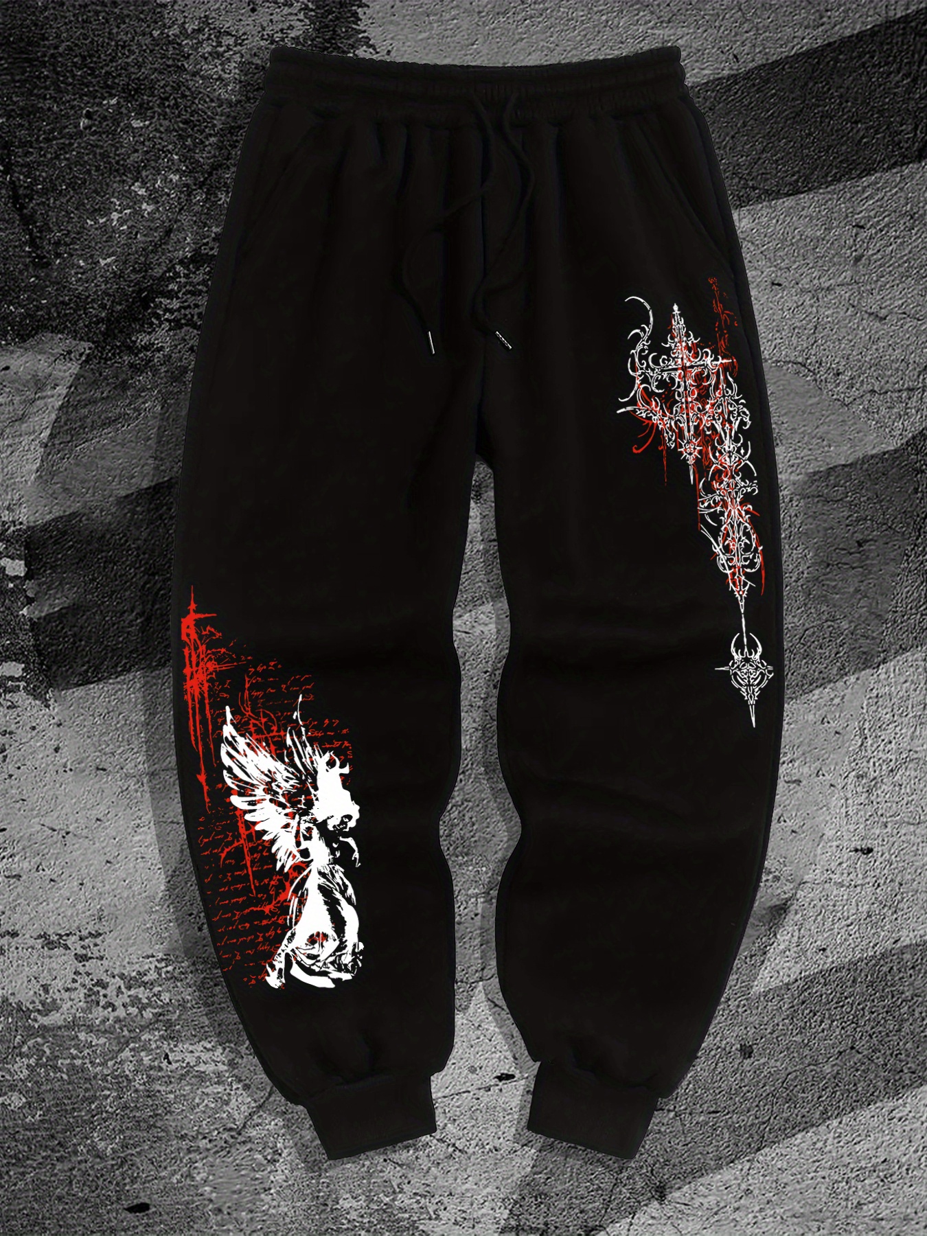 Outdoor Sport Hiking Pants - Gothic Angel Print Fashion Harajuku Versatile