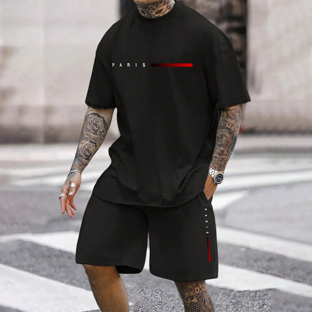 Men Two Piece Tracksuit Loose  - Outdoor Sport Outfit avis et prix